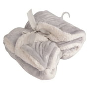 Parent's Choice Royal Plush Blanket, Gray Glitter Polka Dot