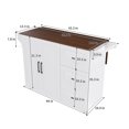 thumbnail image 5 of Kitchen Island Cart with Foldable Tabletop, Mobile Breakfast Bar on Wheels with Wood Top and Storage, 5 of 10