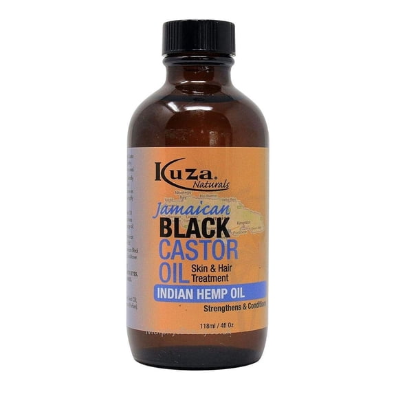 Kuza Jamaican Black Castor Oil for Skin and Hair Treatment, Indian Hemp Oil, 4 oz