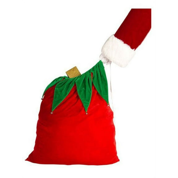 Velvet Santa Bag With Bells