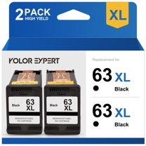 63xl 63 xl Ink Cartridge Black for HP 63XL Ink for Officejet 3830 4650 4652 Envy 4520 4512 4650 5255 5200 4655 Printer (2-Black)
