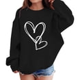 thumbnail image 5 of KAUOD Girls Cute Heart Crew Neck Sweatshirts Oversized Love Graphic Knit Pullover Sweater Kids Cotton Long Sleeve Shirt Tops, 5 of 6