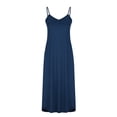 thumbnail image 4 of Plus Size Satin Cami Dress for Women Spaghetti Strap Maxi Dresses Casual Summer 2024 Split Sundress, 4 of 6