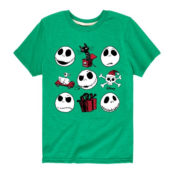 The Nightmare Before Christmas - Jack Christmas Grid - Toddler And Youth Short Sleeve Graphic T-Shirt