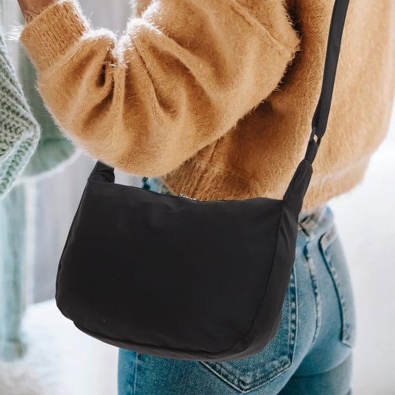 Toyvian Women's Black Nylon Crossbody Bag - Lightweight, Portable Purse, Ideal Gift for Mother's Day and Everyday Use