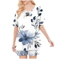 thumbnail image 4 of Conjunto de Pijama de las Mujeres de Moda Casual Color Sólido Casa Manga Corta Cuello Redondo Superior Y Pantalones, Ropa de Salón, 4 of 8