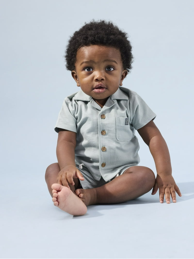 Little Star Organic Baby Boy 6Pc Mix and Match Outfit Set, Palm