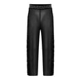 thumbnail image 4 of Aislor Girls Glitter Rhinestone Sequin Sheer Mesh Wide Leg Pants Modern Figure Skating Jazz Dance Pants Black 8, 4 of 7