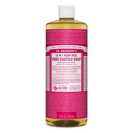 Dr. Bronner's Rose Pure-Castile Liquid Soap - 32