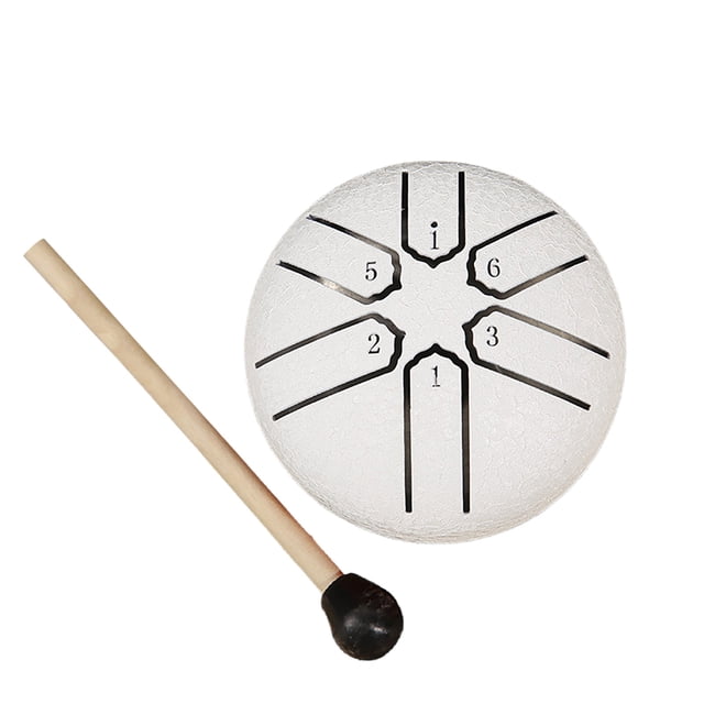 Tambor de lluvia Tambor de lengüeta de acero de 3 pulgadas y 6 tonos Mini tambor de mano Decoración de jardín al aire libre Impermeable Aleación de acero Portátil Regalo de relajación Tambor de lengüe