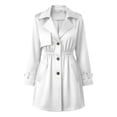 thumbnail image 5 of FDGIU Women's Lapel Collar Waist Mid Length Trench Coat, Adjustable Cuff Long Sleeve Button Down Lightweight Wind Jacket with Side Pockets for 2026 Spring Fall Daily Casual Layering, 5 of 8