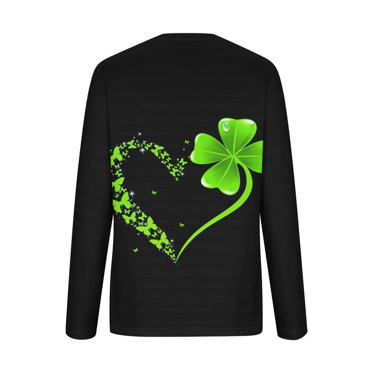 QIPOPIQ Women's Long Sleeve Crew Neck Shirts St. Patrick's Day T