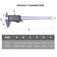 thumbnail image 4 of Stainless Steel Electronic Digital Caliper with Large LCD Screen - 0-6 Inch/150mm Measuring Tool, IP54 Protection, Auto-Off, Inch/MM Conversion, Includes Case and 3 Batteries for Precision, 4 of 6