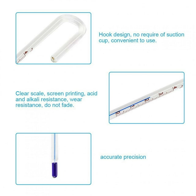 Aquariums U Shape Hanging Glass , Transparent Aquarium Temperature Monitor, Accurate Fish Water Temperature Monitor