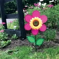 thumbnail image 4 of In the Breeze 2705 - 12 Inch Pink Sunflower Wind Spinner with Leaves - Colorful Flower for your Yard and Garden, 4 of 5