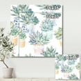 thumbnail image 4 of Designart ' Pastel Toned Succulent Housplants in Flowerpots ' Traditional Canvas Wall Art Print, 4 of 4