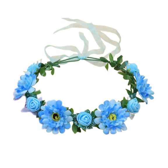 SIEYIO Bride Flower Crown For Wedding Floral Garlands Crown Hair Wreath Flower Headbands Women Bride Floral Headbands
