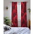 thumbnail image 3 of Red Roses Sheer Curtains 84 Inch Length 2 Panels Set for Living Room/Bedroom, Valentine's Day Flowers Floral Vintage Kitchen Curtains Grommet Semi-Sheer Curtains Drapes Window Treatments 52"x84"x2, 3 of 7