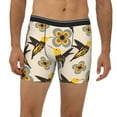 thumbnail image 2 of Rateoe Yellow Flowers Hummingbird Print Men’s Underwear Boxer Briefs Soft Comfortable Underwear Boxer Briefs, Long Leg Briefs,Anti-chafing Boxer Briefs, 2 of 7
