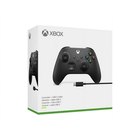 Microsoft - Xbox Wireless Controller for Windows Devices, Xbox Series X, Xbox Series S, Xbox One + USB-C Cable - Carbon Black