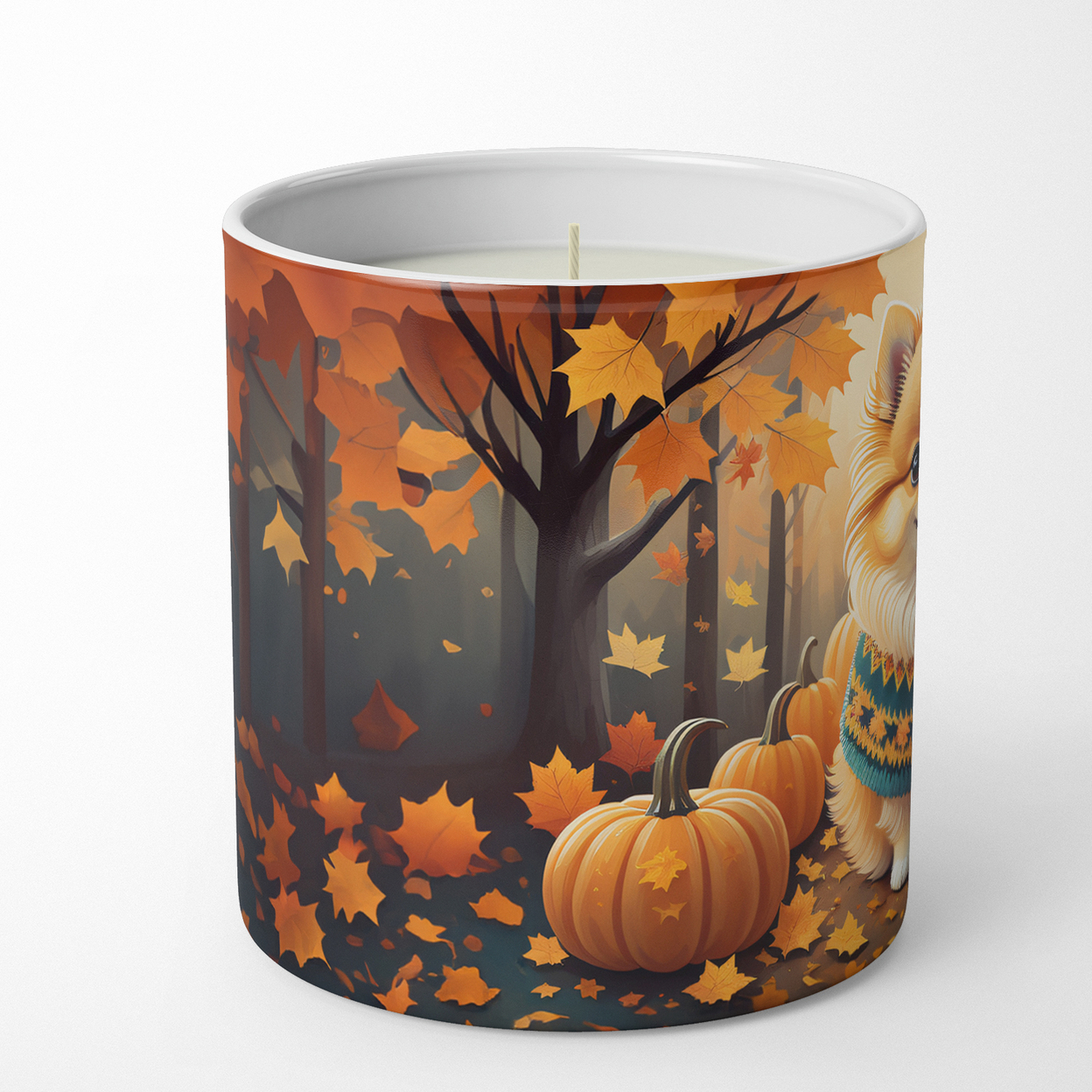 Pomeranian Fall Decorative Soy Candle
