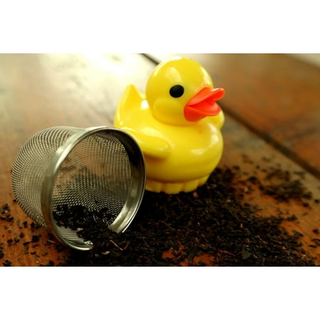 Canvas Print Teatime Tea Mix Drink Tea Infuser Duck Tee Stretched Canvas 10 x