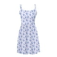 thumbnail image 4 of Sakmal Sundresses Women's Square Neckline Sleeveless Mini Floral White Dresses ,Sizes S-2XL, 4 of 5