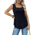 thumbnail image 5 of Yubnlvae Women's Square Neck Tank Top - 2025 Summer Casual Sleeveless Blouse - Trendy Basic Vest for Layering (S-XXL) (Black | L), 5 of 6