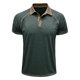 thumbnail image 5 of pstuiky camisetas de hombre, Blusa de manga corta con cuello vuelto, transpirable, con botones y color liso para hombre camisas casuales para hombre xxl, 5 of 7