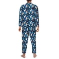 thumbnail image 7 of Salouo Ice blue old man cute winter Print Button-Front Long Sleeve Pajama Set for Men, Soft 2Pjs Men's Long Sleeve Sleepwear -Large, 7 of 7