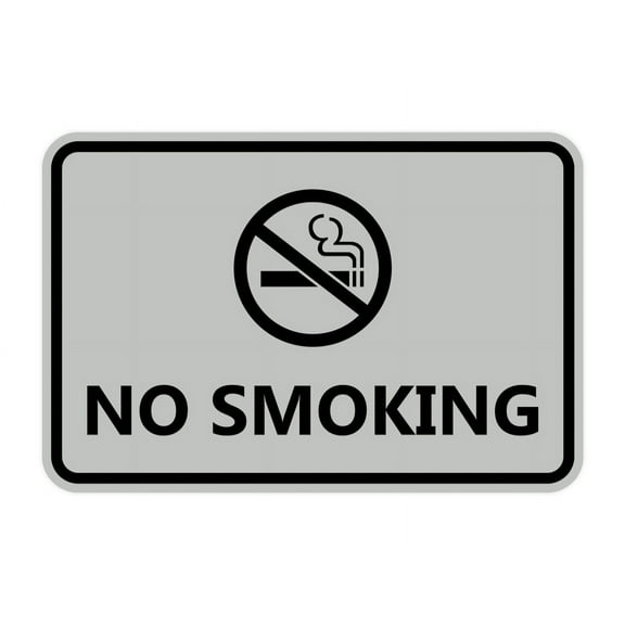 Classic Framed No Smoking Sign (Lt Gray) - Small