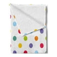 thumbnail image 2 of Geometric Soft Flannel Fleece Blanket, Vintage Polka Dots Pastel Colors on Blank Background Cheerful Desing Illustration, Cozy Plush for Indoor and Outdoor Use, 50" x 60", Multicolor, by Ambesonne, 2 of 5