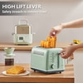 thumbnail image 2 of BUYDEEM Tostadora Elegante, Ranuras Extra Anchas, Acero Inoxidable Retro con Palanca de Elevación Alta, Función de Bagel y Muffin, Bandeja para Migas Extraíble, 7 Ajustes de Sombra (Acogedor Verdoso,, 2 of 5