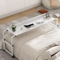 thumbnail image 1 of Mesa para Laptop Cama, Gran Escritorio Elevable, Escritorio Minimalista con Ruedas, con Altura y Ancho Ajustables Muebles para Recamara, Escritorio Altura Ajustable Standing Desk (Blanco), 1 of 2