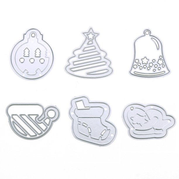 Cuadros Decorativos Troqueles de corte para decoración de árbol de Navidad de acero al carbono 6 uds. plantillas para tarjeta DIY-177156 Wdftyju embutido en tela