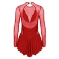 thumbnail image 7 of iEFiEL Womens Long Sleeve Ballet Dance Skirted Leotard Rhinestone Skating Dress Costume, 7 of 7