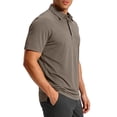 thumbnail image 4 of KeShDi Summer Tshirts Shirts for Men Colorblock Short Sleeve Shirt In Breathable Fabric with Classic Collar Coffee M, 4 of 7
