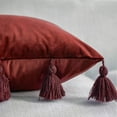 thumbnail image 5 of DriftAway  Boho Throw Pillow Covers Modern Farmhouse Decorative Home Cushion Velvet Tassels Red Ochre, 5 of 5