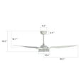 thumbnail image 2 of 60" White Ceiling Fan with Dimmable LED Light and 10 Speed DC Motor for Smart Home, 2 of 9