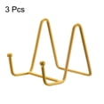 thumbnail image 3 of Uxcell 3Pack 3Inch Plate Stand for Display Iron Easel Plate Holder for Photo Gold, 3 of 5