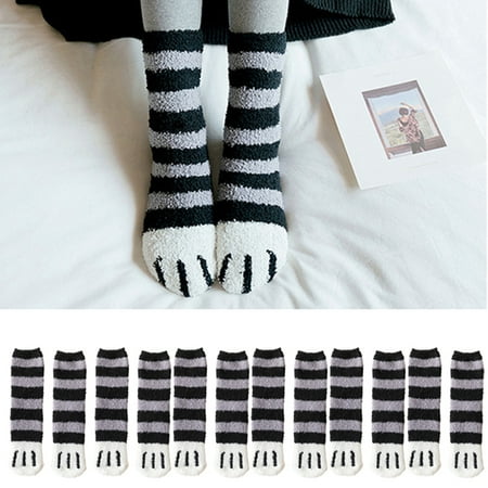 

6 Pairs Women s Cuddly Socks Fluffy Socks Winter Socks 39-42 House Socks Warm Beds Sock Coral Fleece Plush Socks Gifts For Women (for Female Black&Gray)