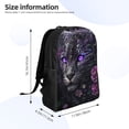 thumbnail image 4 of Balery Purple-Eyed Floral Leopard Mochila - Mochila Estilosa y Duradera para Laptop de 15 Pulgadas con Tela Oxford Impermeable, 4 of 8