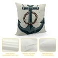 thumbnail image 4 of PRATYUS  Anchor Rope Pillow Cover Nautical Style Ocean Sea Sailing Theme Cushion Cover for Living Room Sofa Red Blue Srtipes Decor Cushion Case for Kids Teens Adults White, 4 of 5