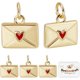thumbnail image 1 of 1 caja de 10 dijes de sobre con esmalte rojo, corazón, carta de amor, dijes de sobre chapados en oro de 18 quilates, anilla colgante para hacer joyas, collares, 1 of 6