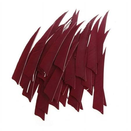 ZUARFY 50Pcs 4 inch Shield Shape Turkey Feather Arrow Archery Hunting Fletching for DIY