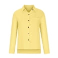 thumbnail image 4 of Womens Dressy Button Down Blouses Business Casual Shirts Long Sleeve Crew Neck Solid Color Fashion Tops, 4 of 5