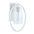 thumbnail image 3 of Aspen Creative 62709-03-1, 1-Light Wall Sconce / 8-1/4" W x 12-1/2" H x 5-3/4" E, Matte White Finish w/ Clear Glass, Bulb Not Included, 3 of 8