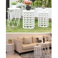 thumbnail image 5 of Y&M Outdoor Modern Space-Saving Metal Round End Table, White (Set of 3), 5 of 7