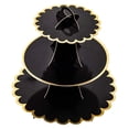 thumbnail image 3 of Soporte de cartón de 3 niveles para cupcakes, pasteles, postres, torres, recepciones de cumpleaños y dulces. Negro, 3 of 9