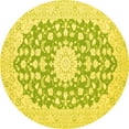 thumbnail image 1 of Ahgly Company Machine Washable Indoor Round Medallion Yellow Traditional Area Rugs, 8' Round, 1 of 4